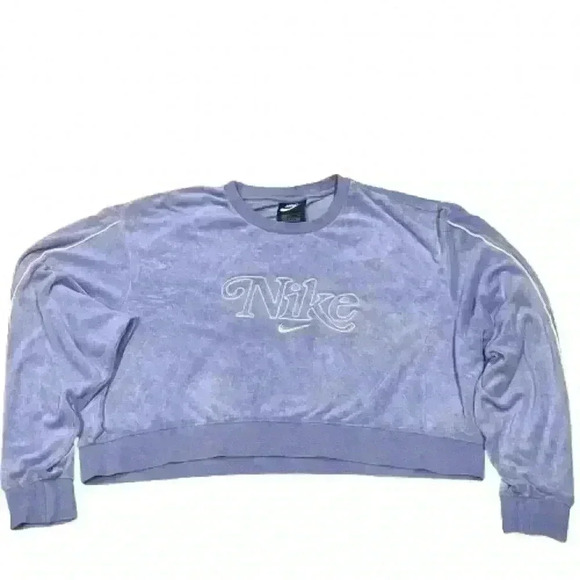 Purple velvet NIKE cropped  sweater - Picture 1 of 4